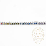 Bracelet - Argent tennis pierres cz multicolores 2mm - BRS462