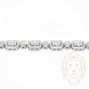 Bracelet - Argent pierres cz coupe rond & baguette - BRS465