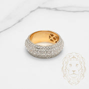 Bague - Or 10K deux tons jaune & blanc semi-éternité diamants lab VVS coupe rond brillant 3.47CTW - RIGL090