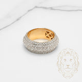 Bague - Or 10K deux tons jaune & blanc semi-éternité diamants lab VVS coupe rond brillant 3.47CTW - RIGL090