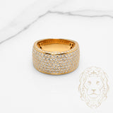 Bague - Or 10K deux tons jaune & blanc semi-éternité pavé de diamants lab VVS coupe rond brillant 4.64CTW - RIGL094