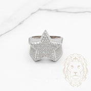 Bague - Argent étoile micro pavé cz - RIS862