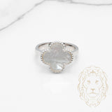 Bague - Argent trèfle en nacre 15mm - RIS867