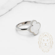 Bague - Argent trèfle en nacre 15mm - RIS867