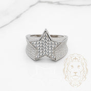Bague - Argent étoile pavé de cz - RIS868