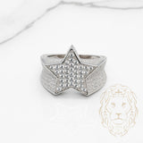 Ring - Silver star pavé with cz - RIS868