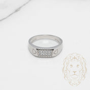 Bague - Argent signet triangle pavé de cz - RIS871