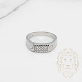Bague - Argent signet triangle pavé de cz - RIS871