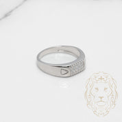 Bague - Argent signet triangle pavé de cz - RIS871
