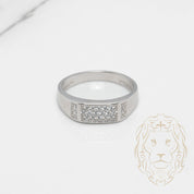 Bague - Argent signet pavé de cz - RIS874