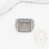 Bague - Argent chevalière medusa pavé de cz - RIS876