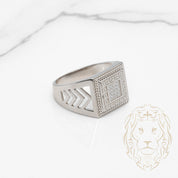 Bague - Argent chevalière medusa pavé de cz - RIS876