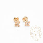 Studs à visser - Or 10K jaune étoile sertie d' une pierre cz - BOG1023