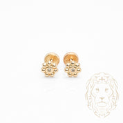 Studs à visser - Or 10K jaune fleur sertie d'une pierre cz - BOG1024