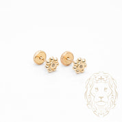 Studs à visser - Or 10K jaune fleur sertie d'une pierre cz - BOG1024