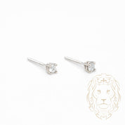 Studs à visser - Or 14K blanc diamant lab VVS coupe rond brillant 0.10TCW - BOGL069
