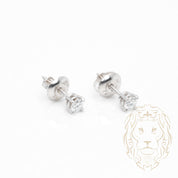 Studs à visser - Or 14K blanc diamant lab VVS coupe rond brillant 0.20TCW - BOGL070