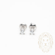 Studs à visser - Or 14K blanc diamant lab VVS coupe rond brillant 0.30TCW - BOGL071