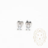 Studs à visser - Or 14K blanc diamant lab VVS coupe rond brillant 0.30TCW - BOGL071