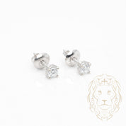 Studs à visser - Or 14K blanc diamant lab VVS coupe rond brillant 0.30TCW - BOGL071