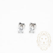 Studs à visser - Or 14K blanc diamant lab VVS coupe rond brillant 0.40TCW - BOGL072