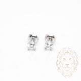 Studs à visser - Or 14K blanc diamant lab VVS coupe rond brillant 0.40TCW - BOGL072