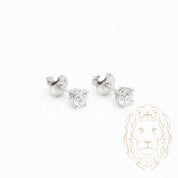 Studs à visser - Or 14K blanc diamant lab VVS coupe rond brillant 0.40TCW - BOGL072