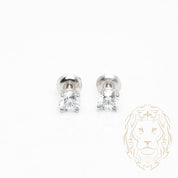 Studs à visser - Or 14K blanc diamant lab VVS coupe rond brillant 0.70TCW - BOGL073