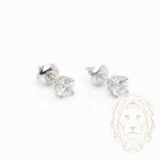 Studs à visser - Or 14K blanc diamant lab VVS coupe rond brillant 0.70TCW - BOGL073
