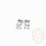 Studs à visser - Or 14K blanc diamant lab VVS coupe rond brillant 1.00TCW - BOGL074