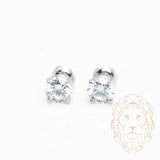Studs à visser - Or 14K blanc diamant lab VVS coupe rond brillant 1.50TCW - BOGL075