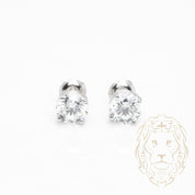 Studs à visser - Or 14K blanc diamant lab VVS coupe rond brillant 2.00TCW - BOGL076