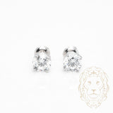 Studs à visser - Or 14K blanc diamant de laboratoire VVS coupe rond brillant 2.00TCW - BOGL101