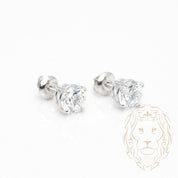 Studs à visser - Or 14K blanc diamant lab VVS coupe rond brillant 2.00TCW - BOGL076