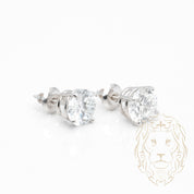 Studs à visser - Or 14K blanc diamant lab VVS coupe rond brillant 3.00TCW - BOGL077
