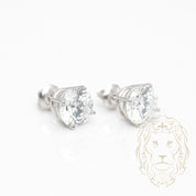 Studs à visser - Or 14K blanc diamant lab VS1 coupe rond brillant 4.00TCW - BOGL078
