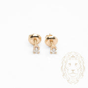Studs à visser - Or 14K jaune diamant lab VVS coupe rond brillant 0.10TCW - BOGL079