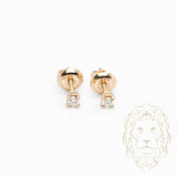 Studs à visser - Or 14K jaune diamant lab VVS coupe rond brillant 0.10TCW - BOGL079