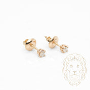 Studs à visser - Or 14K jaune diamant lab VVS coupe rond brillant 0.10TCW - BOGL079