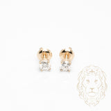 Studs à visser - Or 14K jaune diamant lab VVS coupe rond brillant 0.40TCW - BOGL082