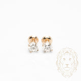 Studs à visser - Or 14K jaune diamant lab VVS coupe rond brillant 1.00TCW - BOGL084