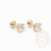 Studs à visser - Or 14K jaune diamant lab VVS coupe rond brillant 1.50TCW - BOGL085