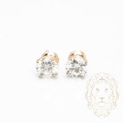 Studs à visser - Or 14K jaune diamant lab VVS coupe rond brillant 2.00TCW - BOGL086