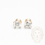Studs à visser - Or 14K jaune diamant lab VVS coupe rond brillant 2.00TCW - BOGL086