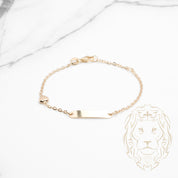 Bracelet - Or 10K jaune barre gravable 4mm avec coeur - BRG765