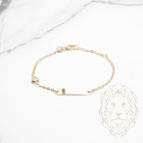 Bracelet - Or 10K jaune barre gravable 4mm avec coeur - BRG765