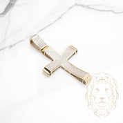 Pendentif - Or 10K deux tons jaune & blanc croix pavé de diamants naturels 1.00CT - PEGD049