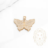 Pendentif - Or 10K jaune papillon pavé de cz - PEG887