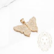 Pendentif - Or 10K jaune papillon pavé de cz - PEG887