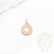 Pendentif - Or 10K jaune "O" pavé de cz - PEG888